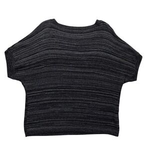 LOFT Gray Black Wool Blend Sequin Embellished Dolman Sweater Medium